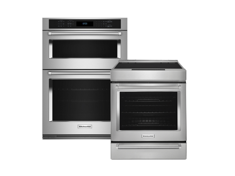 KitchenAid® double wall oven and electric range