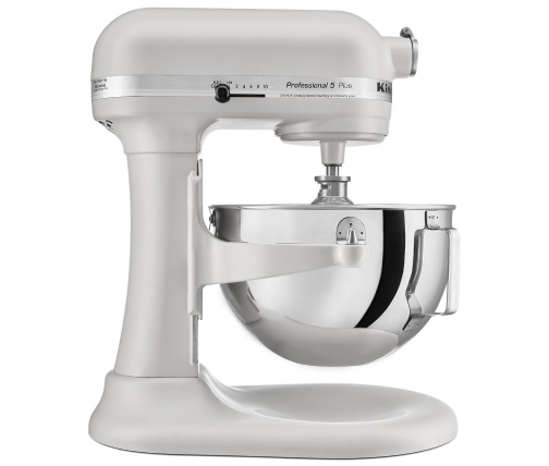 Side profile of white bowl-lift stand mixer for experienced bakers