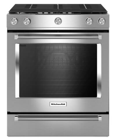 KitchenAid® 30-inch 5-burner Gas Slide-in Convection Range