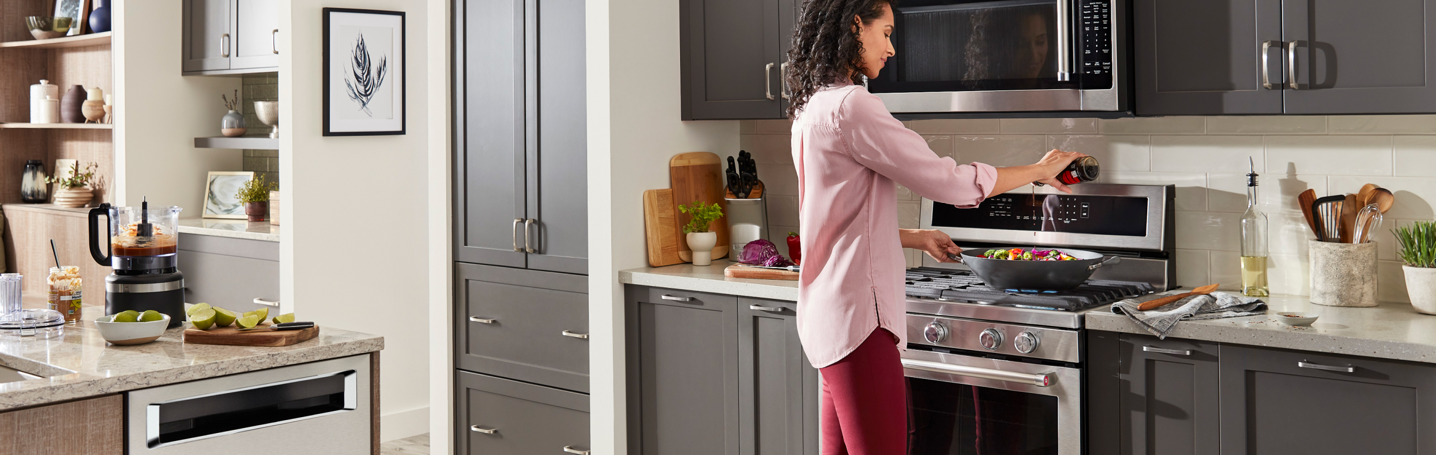 Person cooking at a range