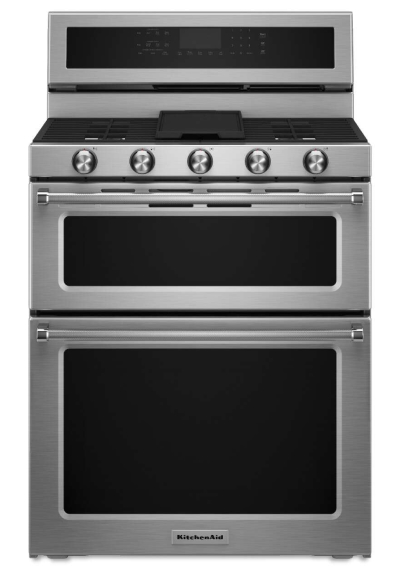 Kitchenaid® 30-inch 5 Burner Dual Fuel Double Oven Convection Range