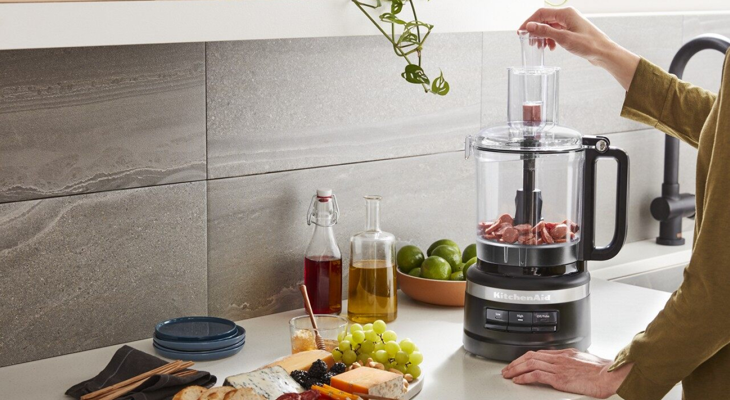 Ingredients being processed in KitchenAid® food processor Ingredients being processed in KitchenAid® food processor