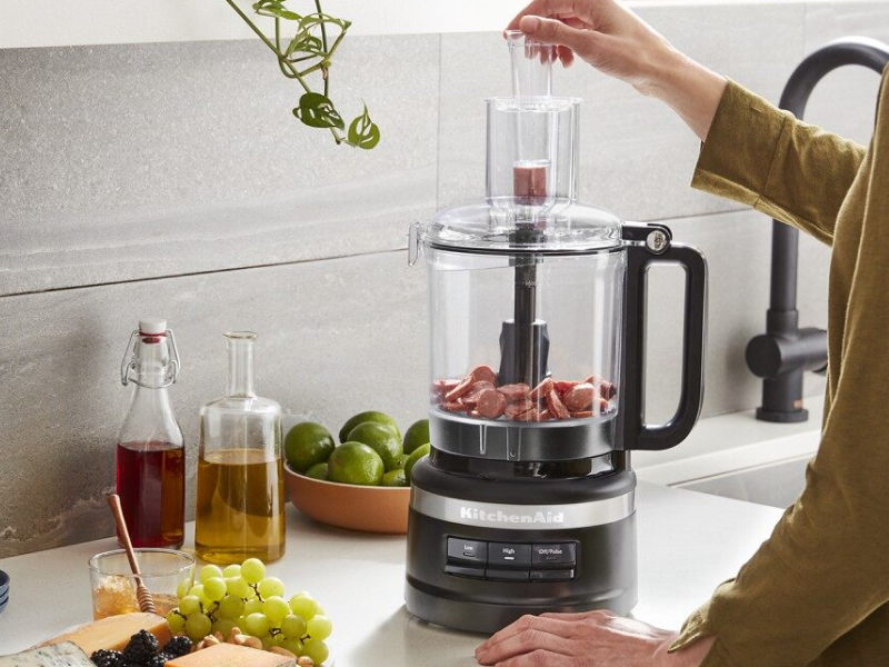 Ingredients being processed in KitchenAid® food processor Ingredients being processed in KitchenAid® food processor