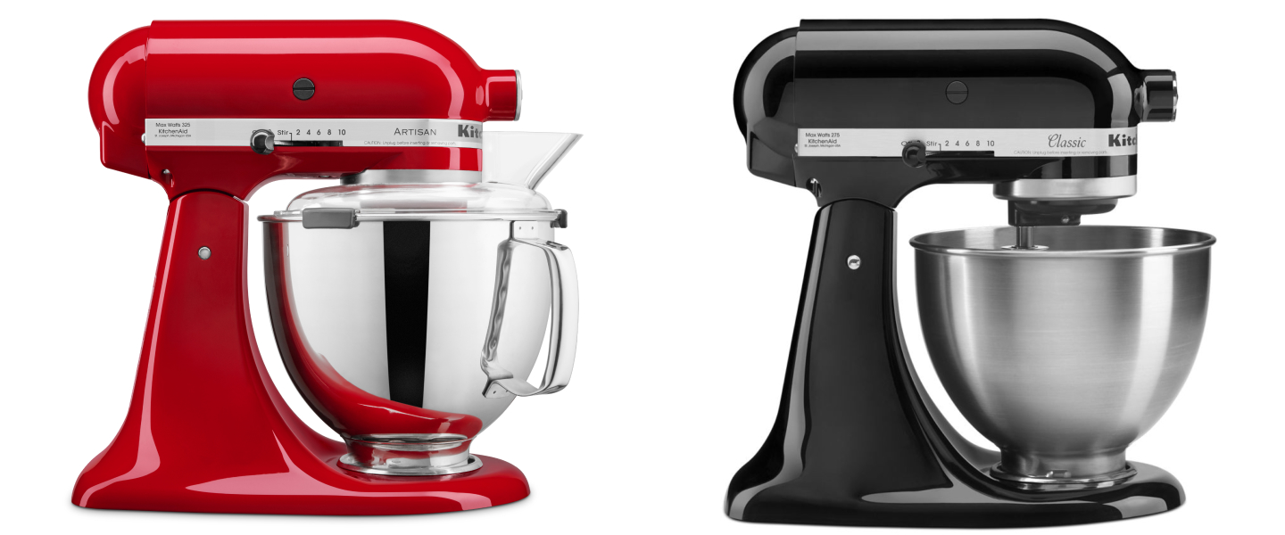 KitchenAid® Artisan® Series stand mixer and KitchenAid® Classic™ stand mixer