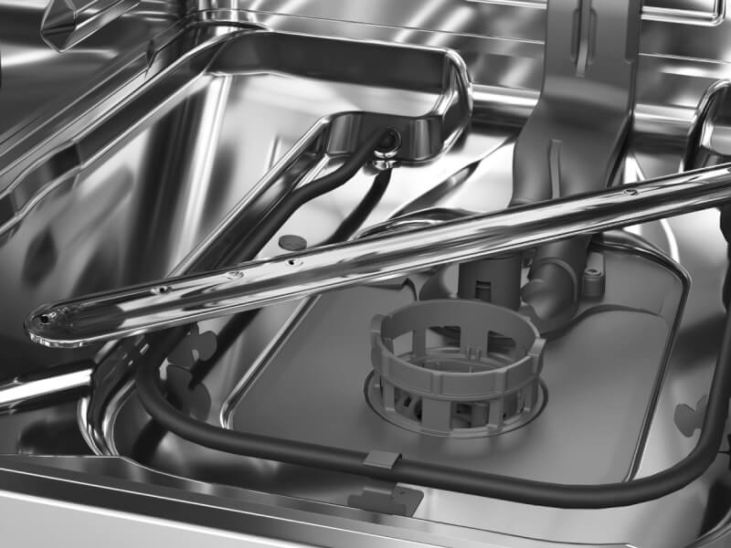 Close up of a dishwasher spray arm and filter Close up of a dishwasher spray arm and filter