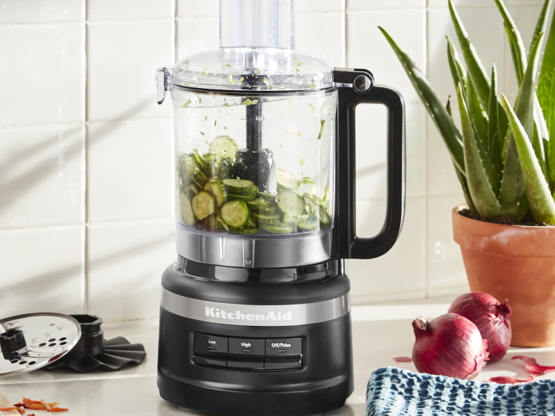 Cucumbers in a food processor