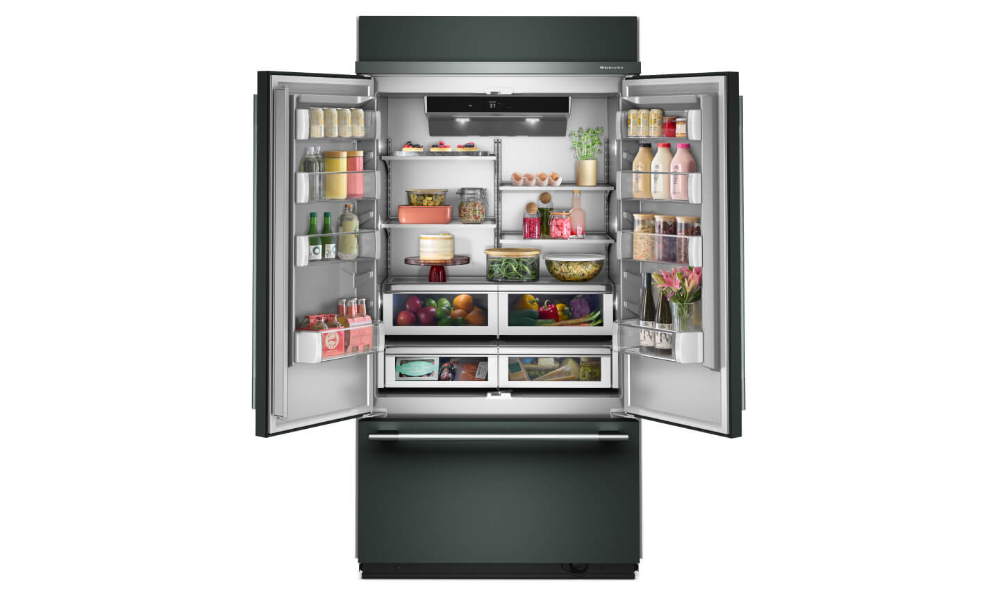 Open French door refrigerator