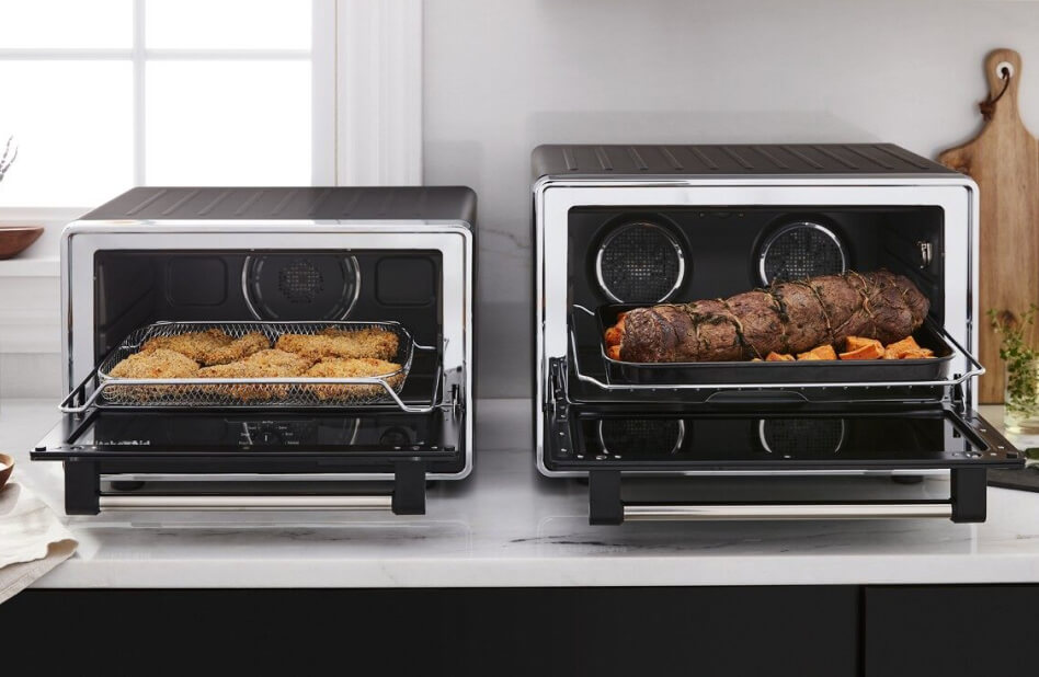side-to-side countertop ovens loaded with different proteins side-to-side countertop ovens loaded with different proteins