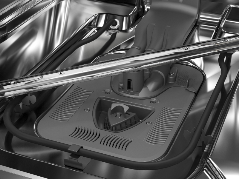 The heating element of a KitchenAid® dishwasher.