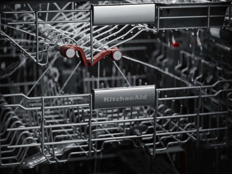 The racks of a KitchenAid® dishwasher.