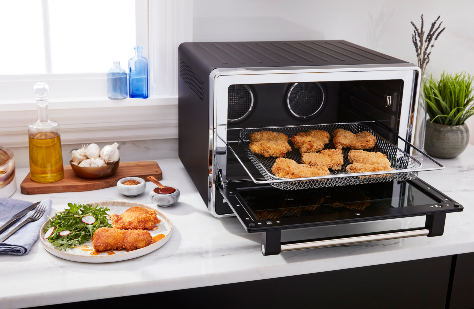 Deep fried chicken cutlets in air fryer countertop oven Deep fried chicken cutlets in air fryer countertop oven