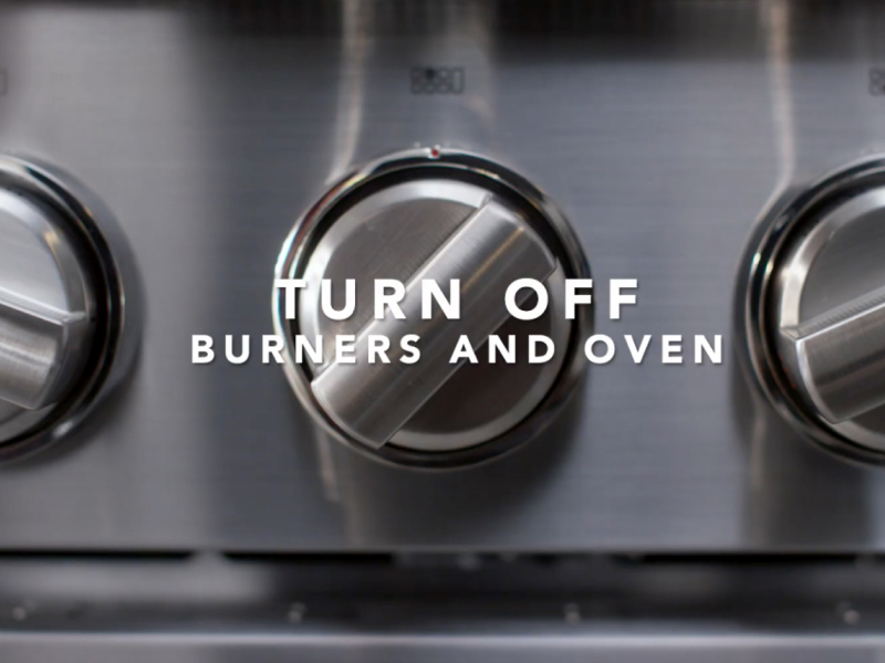 Close up of stove knobs 