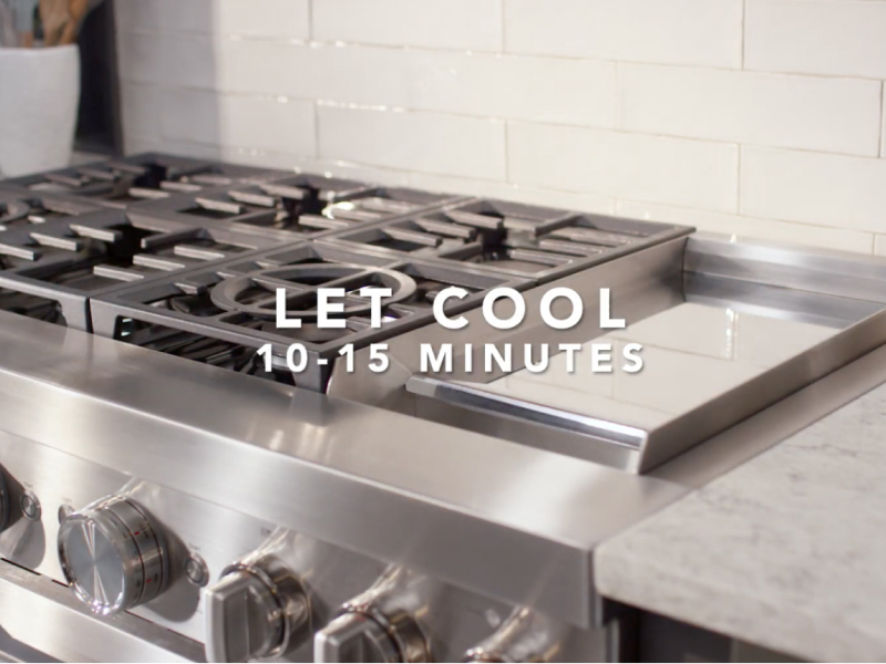 View of cooktop with griddle 