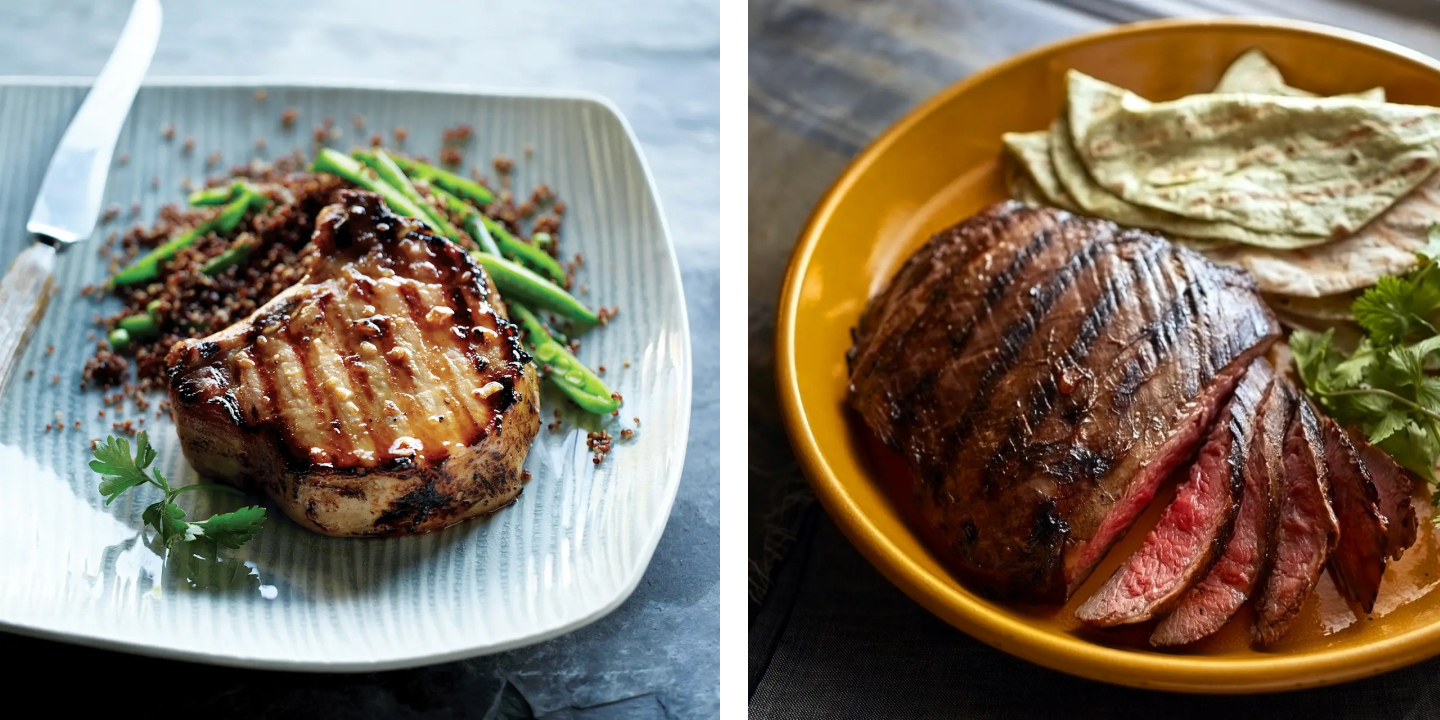 Korean BBQ Pork Chop and Grilled Tennessee Steak Korean BBQ Pork Chop and Grilled Tennessee Steak