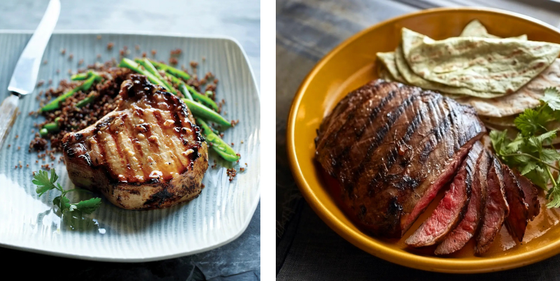 Korean BBQ Pork Chop and Grilled Tennessee Steak Korean BBQ Pork Chop and Grilled Tennessee Steak