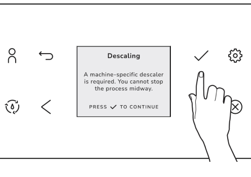 Person selecting a setting on an espresso machine control panel