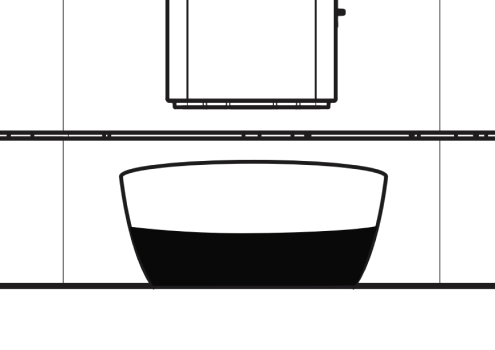 Small bowl under espresso dispenser