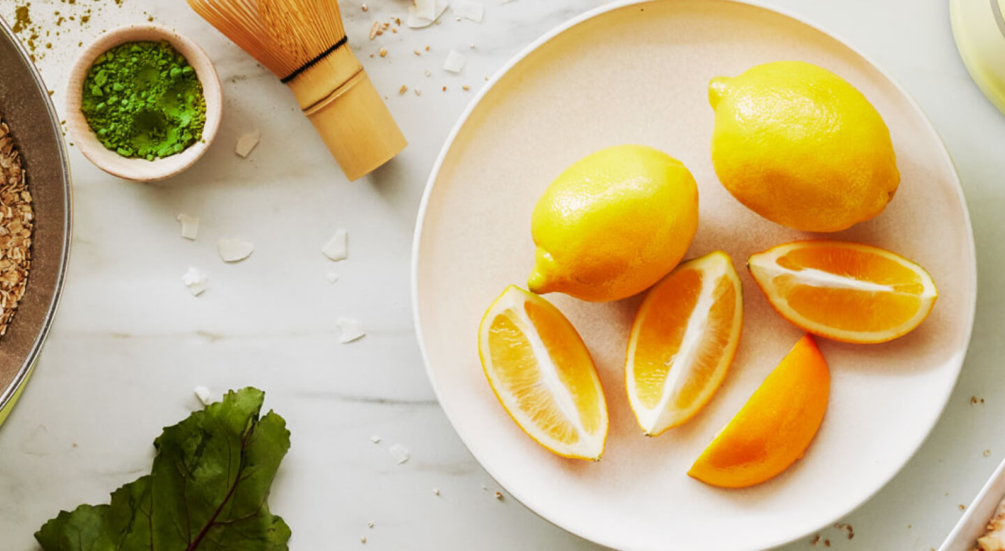 Lemon slices on a plate Lemon slices on a plate