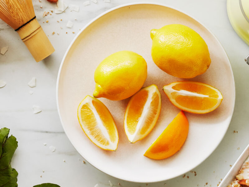 Lemon slices on a plate Lemon slices on a plate