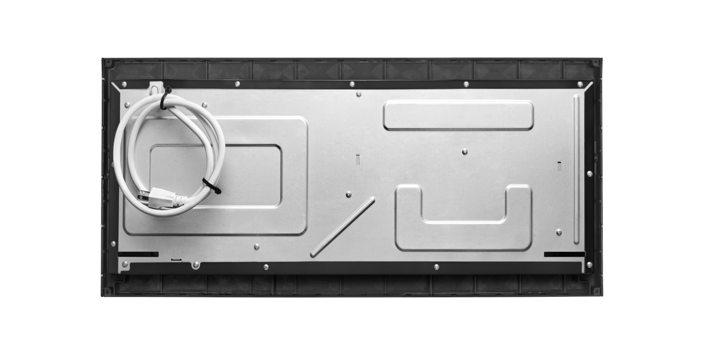 A back-view of a built-in microwave model A back-view of a built-in microwave model