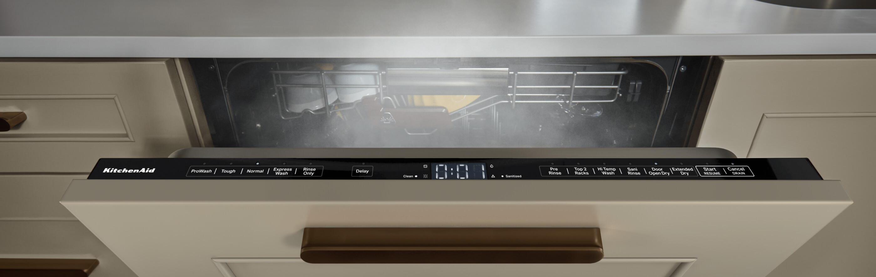 Panel-ready KitchenAid® top control dishwasher