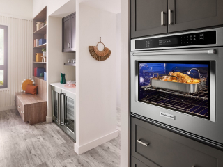 Wall oven in a modern kitchen