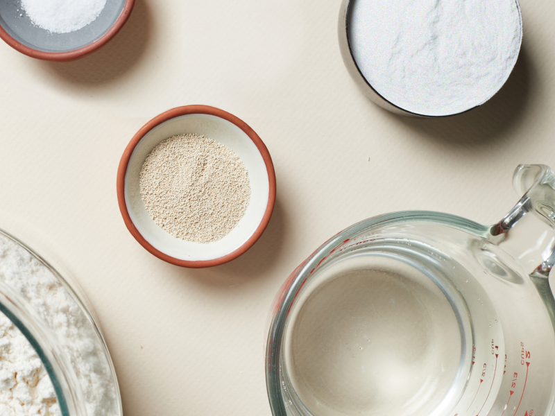 Dough ingredients on a countertop Dough ingredients on a countertop