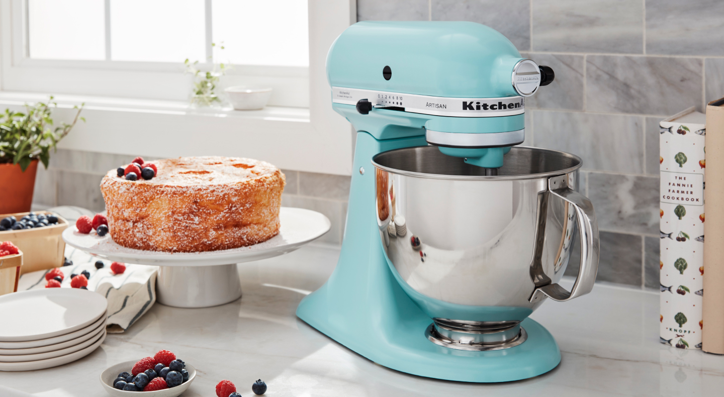 Light blue KitchenAid® stand mixer