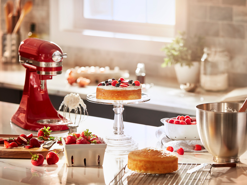 KitchenAid® stand mixer on a countertop with baked goods KitchenAid® stand mixer on a countertop with baked goods