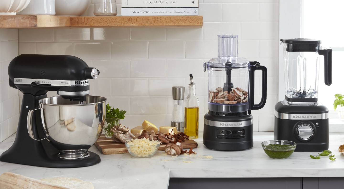 A countertop of appliances to make charcuterie A countertop of appliances to make charcuterie