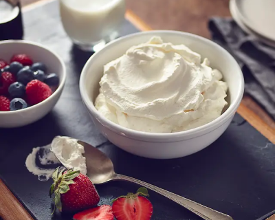Bowl of homemade whipped cream