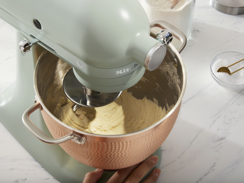 A stand mixer kneading dough A stand mixer kneading dough