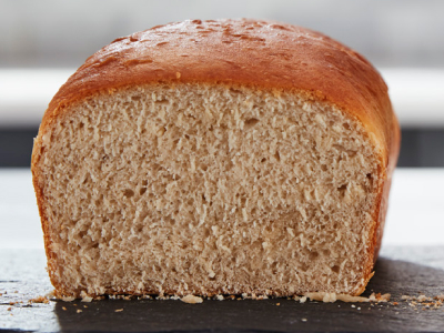 Close-up of sliced banana bread