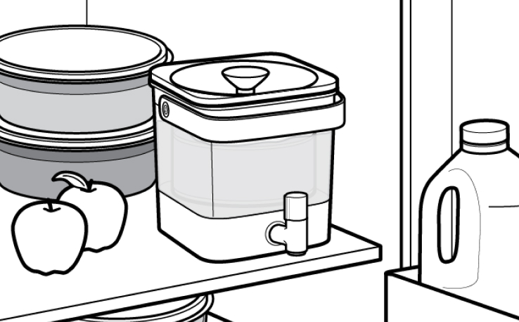 Cold brew coffee maker in refrigerator