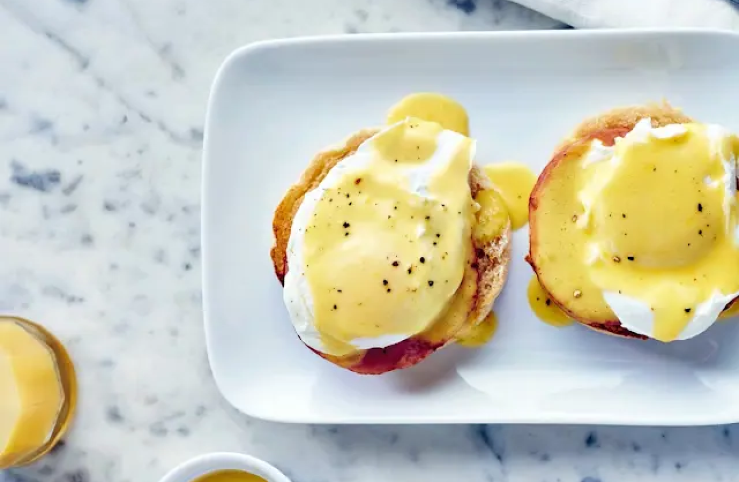 Plated eggs benedict Plated eggs benedict