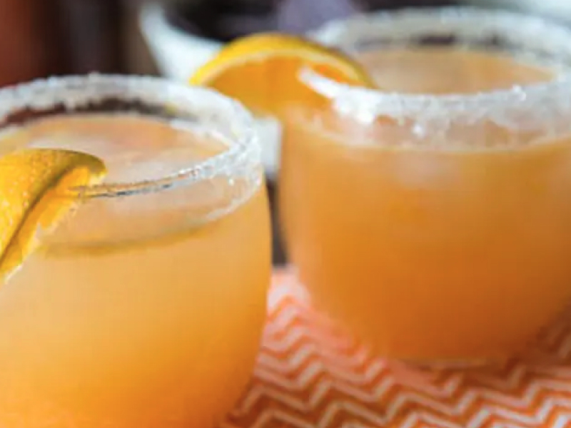 Citrus margaritas with orange garnish