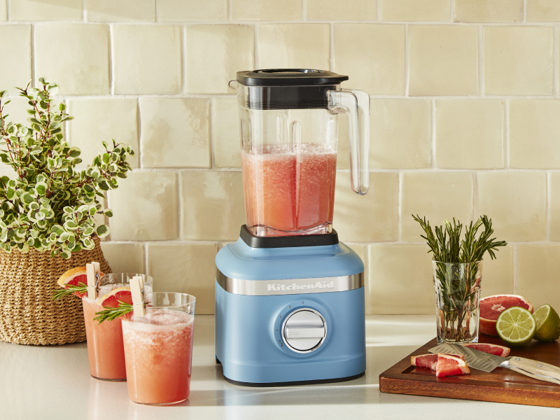 Frozen margarita in a light blue KitchenAid® blender Frozen margarita in a light blue KitchenAid® blender