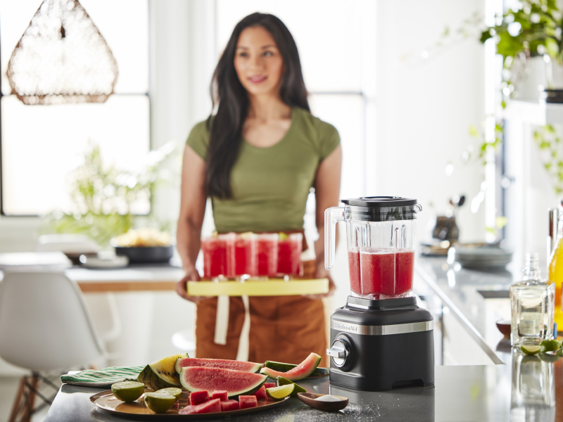 Margaritas in KitchenAid® blender and on serving tray Margaritas in KitchenAid® blender and on serving tray