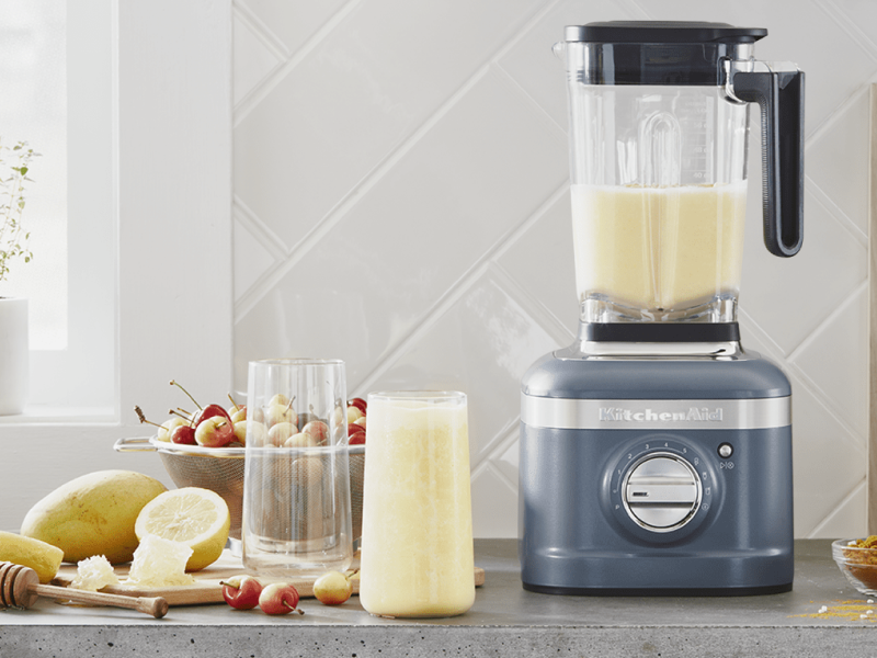 Drink in KitchenAid® blender and glass Drink in KitchenAid® blender and glass