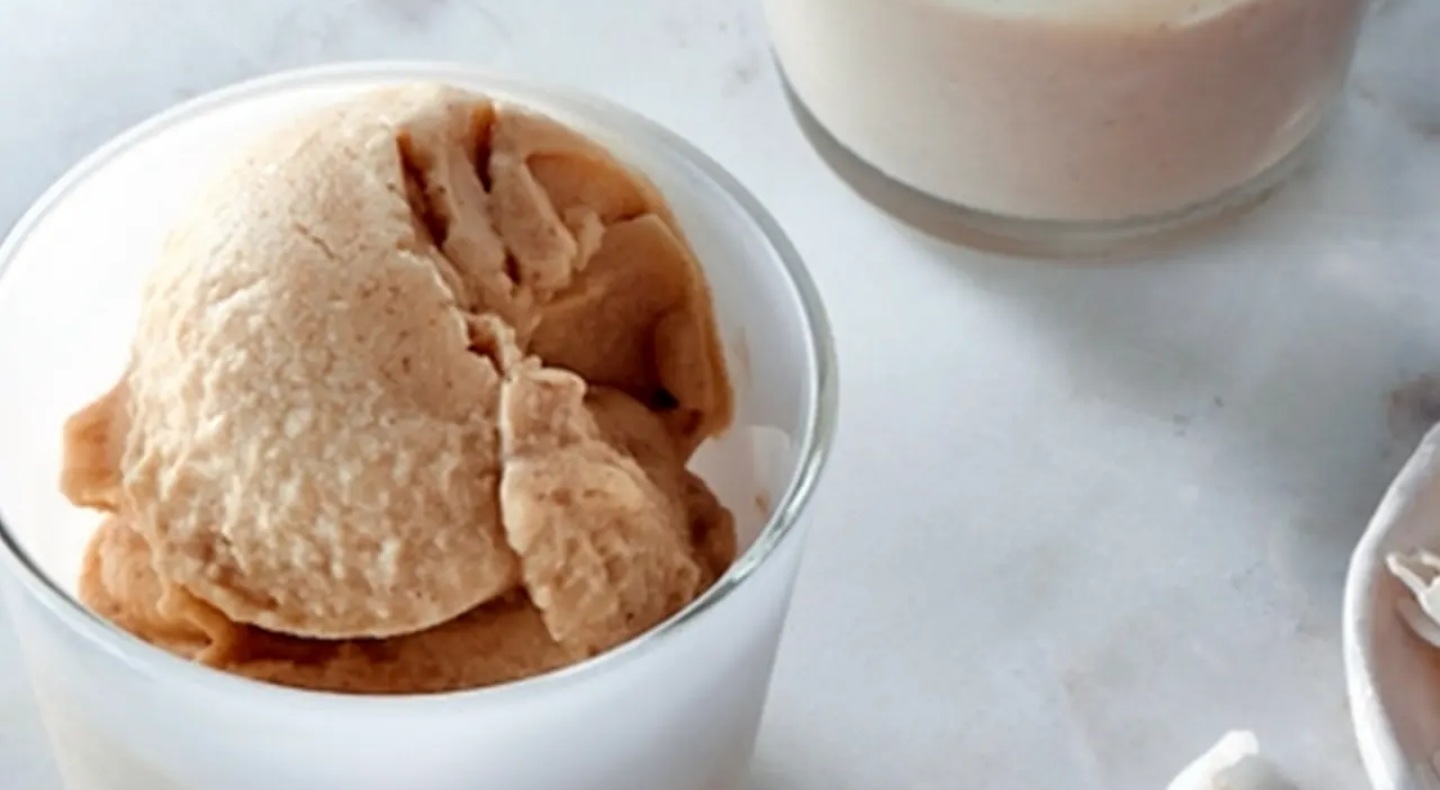 A dish of pineapple coconut nice cream