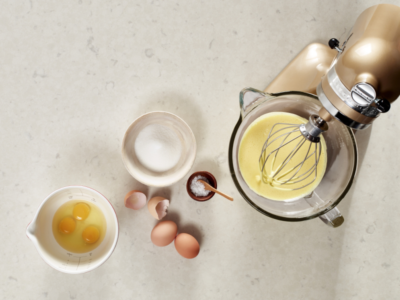 French toast ingredients prepared in a KitchenAid® stand mixer bowl French toast ingredients prepared in a KitchenAid® stand mixer bowl