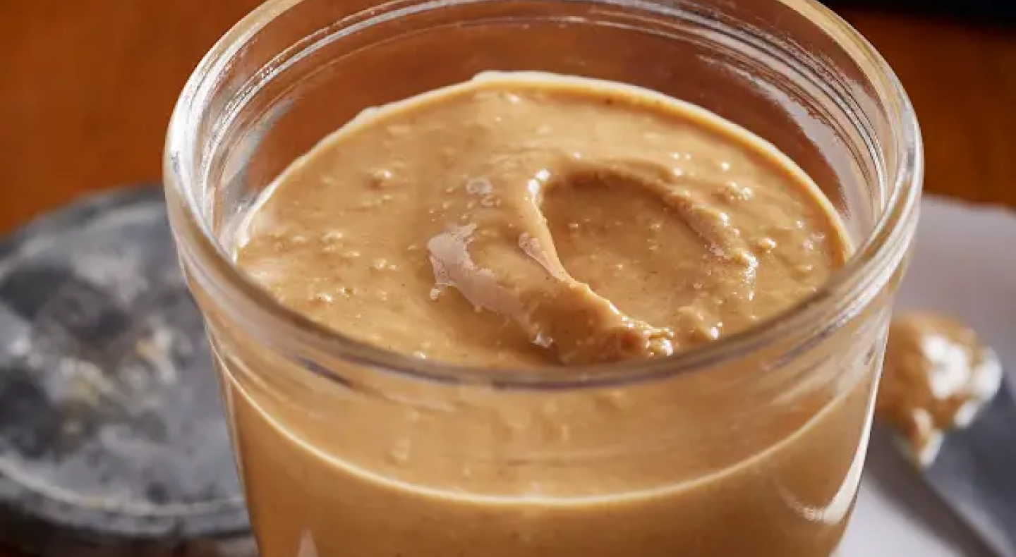Jar of homemade peanut butter Jar of homemade peanut butter