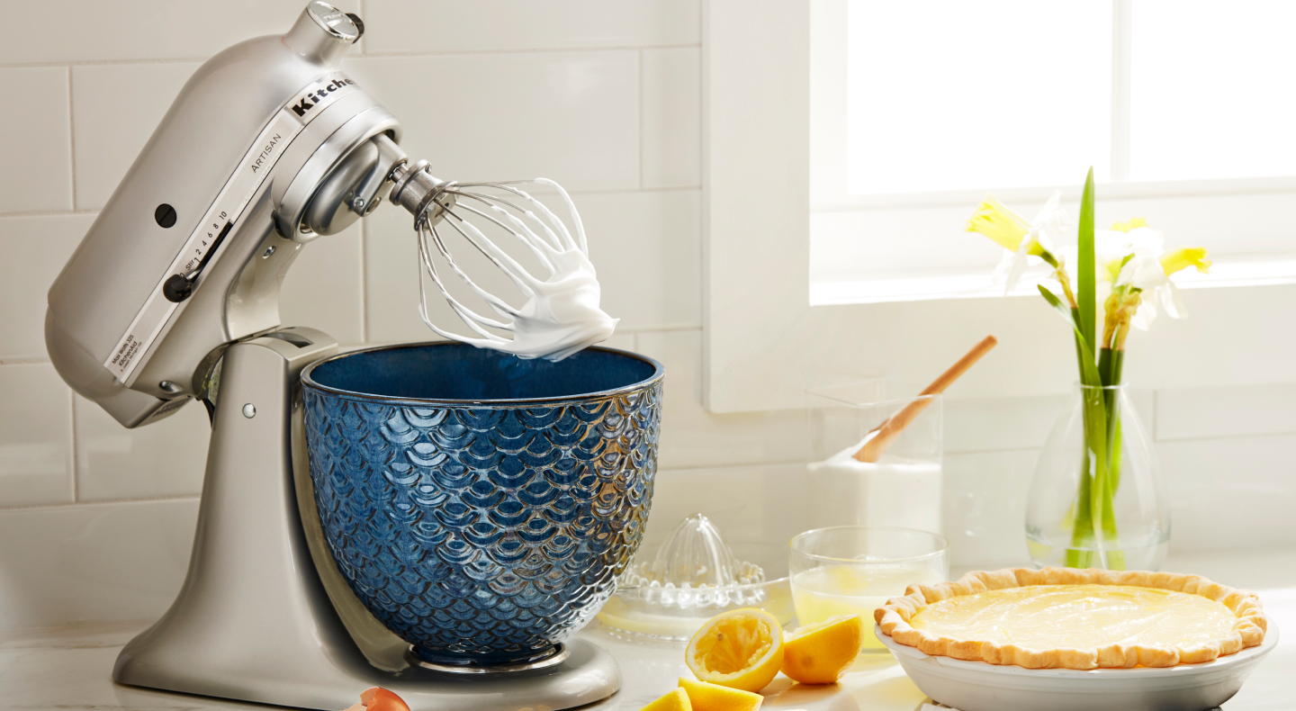 KitchenAid® stand mixer with lemon meringue pie KitchenAid® stand mixer with lemon meringue pie