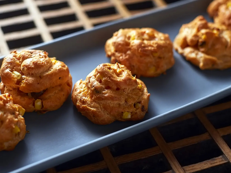 Homemade pastry on baking sheet Homemade pastry on baking sheet