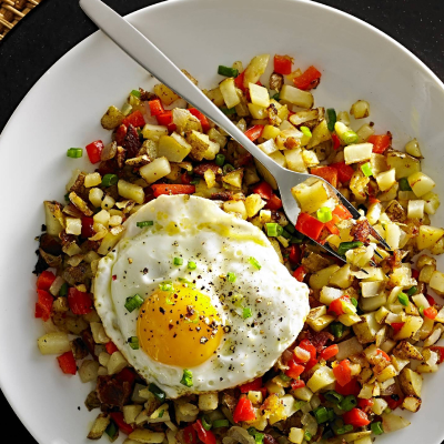 Potato red pepper hash from Yummly recipe