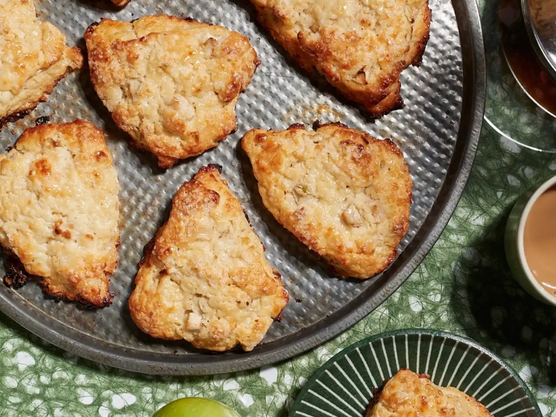 Homemade scones on cookie sheet Homemade scones on cookie sheet