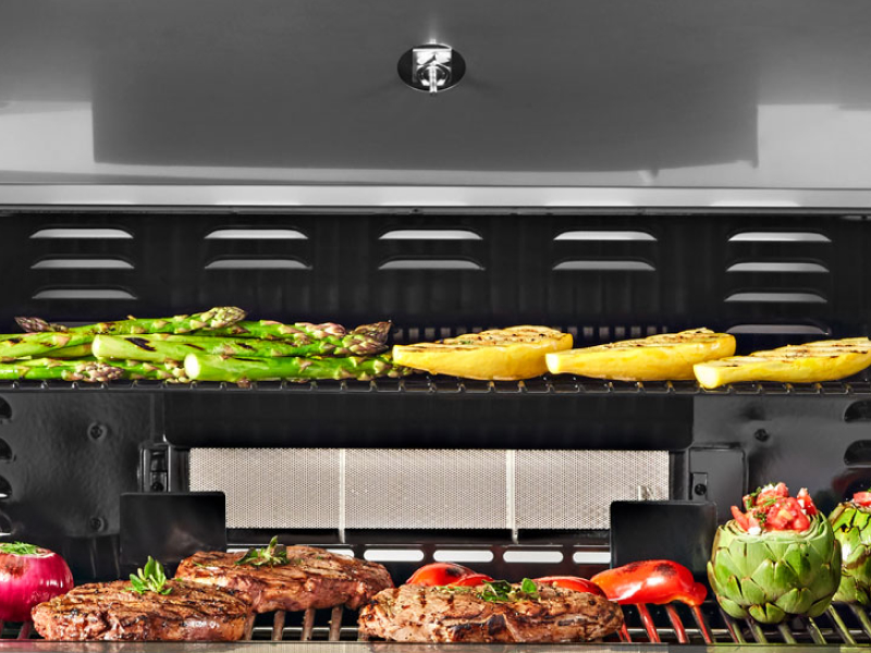Grill with grilled meats and vegetables Grill with grilled meats and vegetables