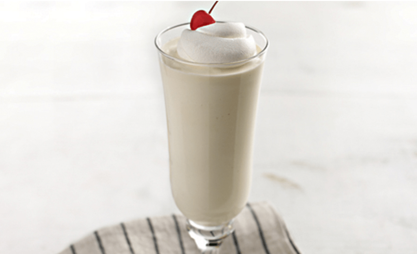 Milkshake with whipped cream and cherry on top Milkshake with whipped cream and cherry on top