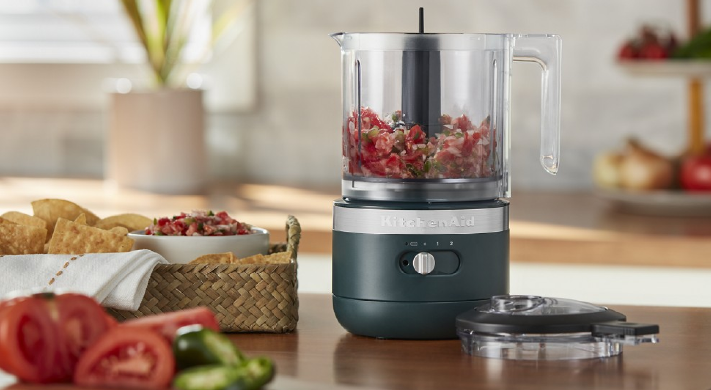 KitchenAid® food processor in a modern kitchen. KitchenAid® food processor in a modern kitchen.