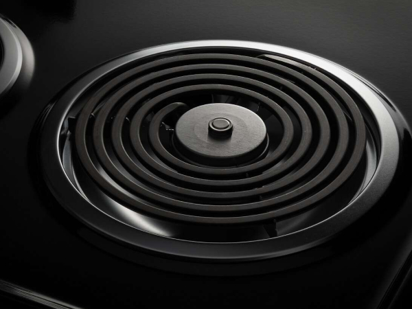 Close-up of electric stove coil burner